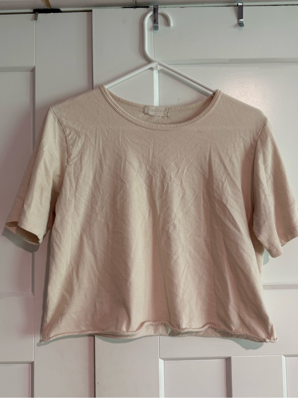 Altar'd State Cream Short Sleeve Boxy Crew Tee